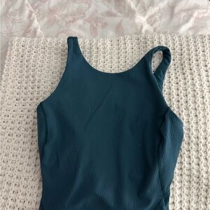 Teal Ribbed Women's Top